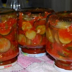 Огурцы в остром томатном соусе - Рецепт домашний